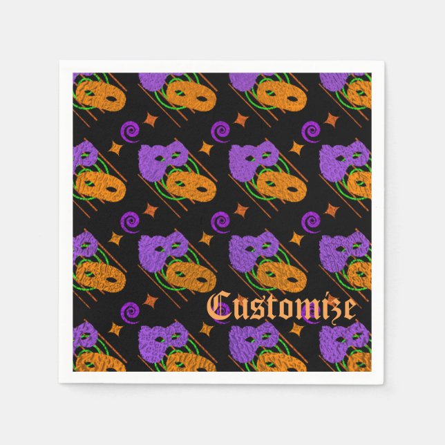 Serviette En Papier Serviettes Mascarade Festif (Devant)