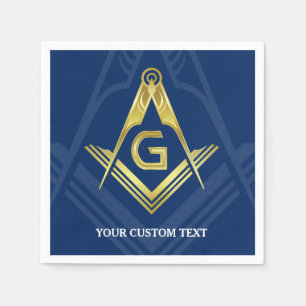 Serviette En Papier Serviettes Masonic personnalisées   Marine Blue Go