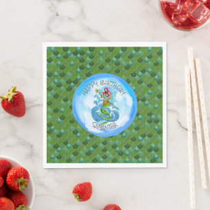 Serviette En Papier Serviettes Mermaid Sea Green Warriors