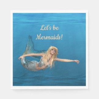 Serviette En Papier Serviettes Mermaid Underwater Turquoise Party