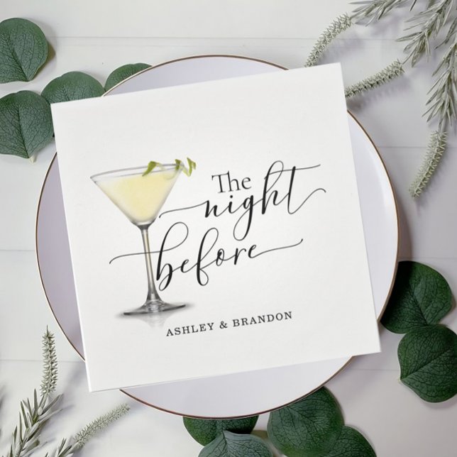 Serviette En Papier Serviettes Minimal Script La Nuit Avant (Créateur téléchargé)