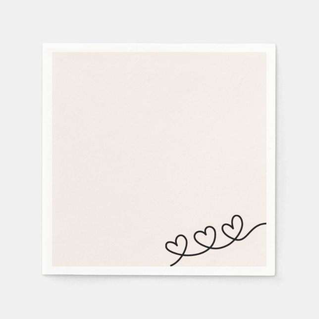 Serviette En Papier Serviettes minimalistes - Cœurs (Devant)