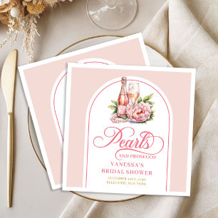 Serviette En Papier Serviettes minimalistes rose et or avec nom person