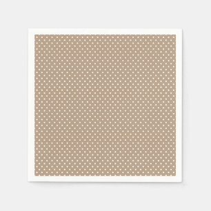 Serviette En Papier Serviettes Mocha Brown et blanc Polka Dot