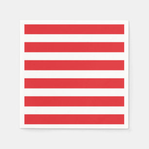 Serviette En Papier Serviettes modernes chic Red Stripe Party