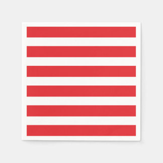 Serviette En Papier Serviettes modernes chic Red Stripe Party