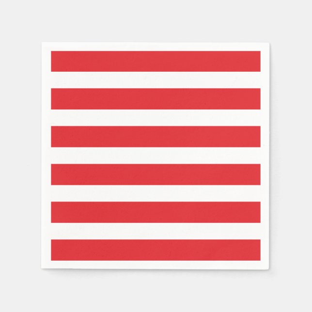 Serviette En Papier Serviettes modernes chic Red Stripe Party (Devant)