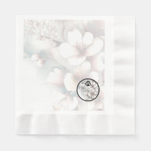 Serviette En Papier Serviettes Monogram en Fleur de cerisier
