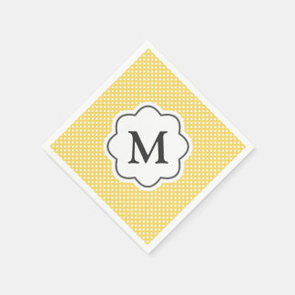 Serviette En Papier Serviettes Monogram Pois Jaunes