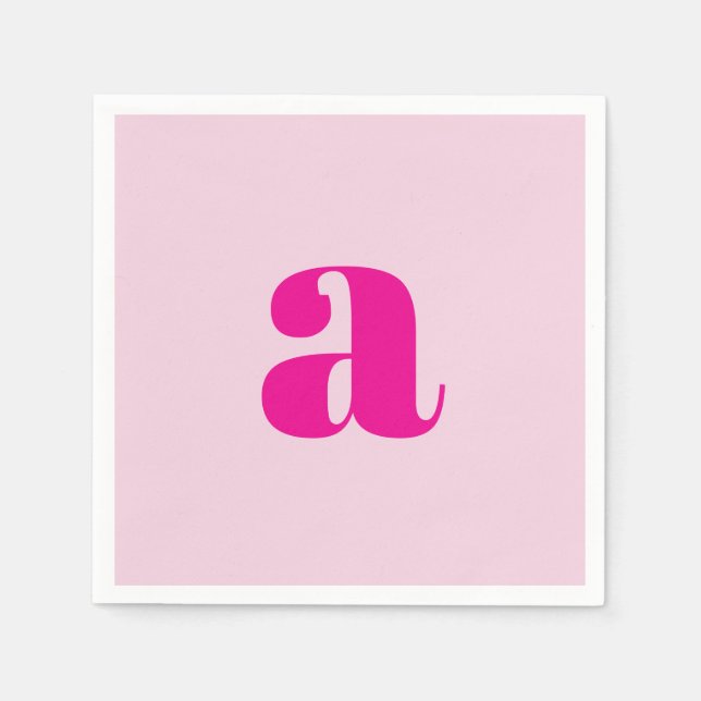 Serviette En Papier Serviettes Monogramme Rose Moderne (Devant)