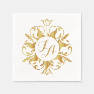 Serviette En Papier Serviettes Monogramme Sun Tangé