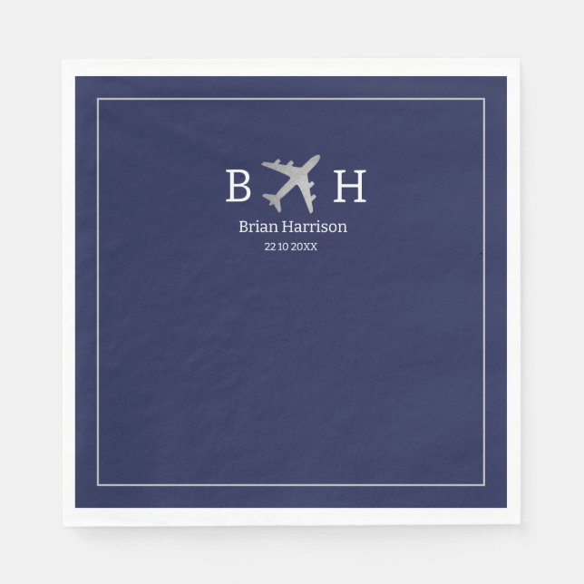 Serviette En Papier Serviettes Monogrammées pour un Pilote (Devant)