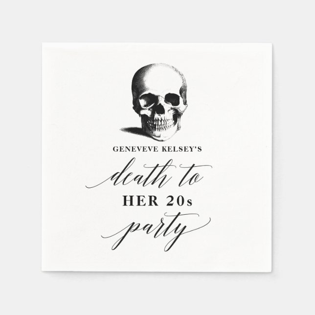 Serviette En Papier Serviettes « Mort à mes 20 ans » (Devant)