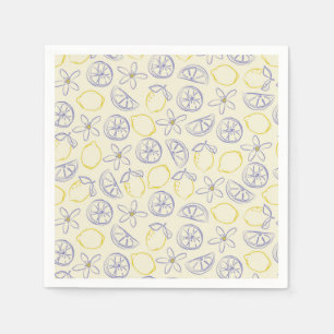 Serviette En Papier Serviettes Motif Citron Doodle