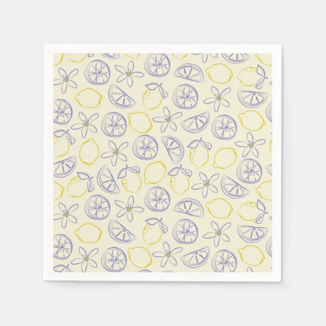 Serviette En Papier Serviettes Motif Citron Doodle (Devant)