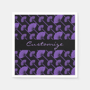 Serviette En Papier Serviettes Motifs pour ventilateurs floraux pourpr