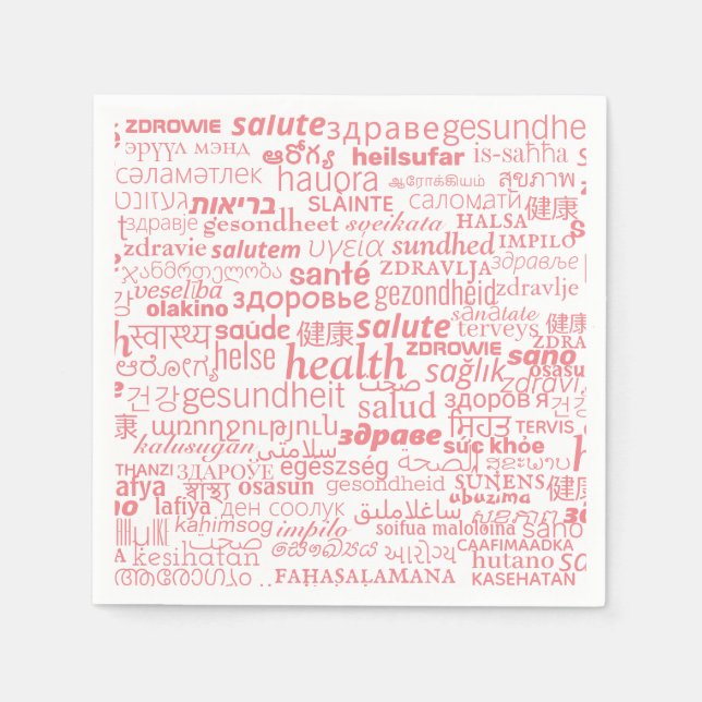 Serviette En Papier serviettes multilingues Health Text - Choisir les  (Devant)