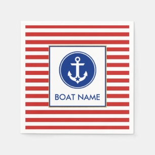 Serviette En Papier Serviettes nautiques RWB de cocktail de partie de