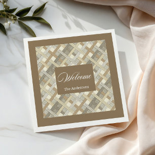 Serviette En Papier Serviettes neutres personnalisées Élégant accent d
