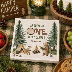 Serviette En Papier Serviettes One Happy Camper 1er Anniversaire