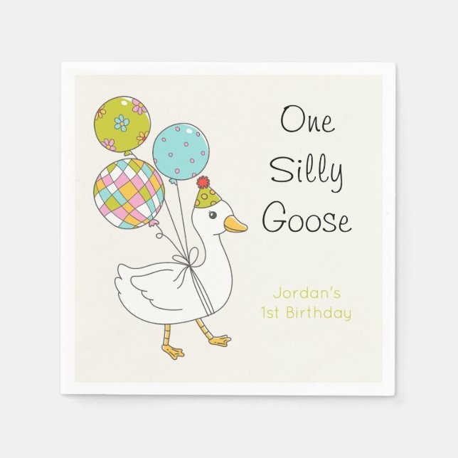 Serviette En Papier Serviettes One Silly Goose (Devant)