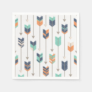 Serviette En Papier Serviettes oranges bleues de Livre vert de flèche