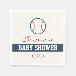 Serviette En Papier Serviettes orientées de baby shower de base-ball