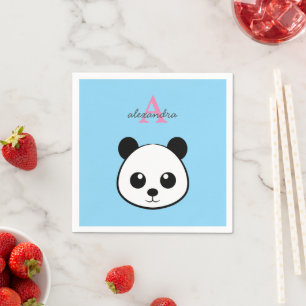 Serviette En Papier Serviettes Ourson Panda Mignon – Monogramme Person