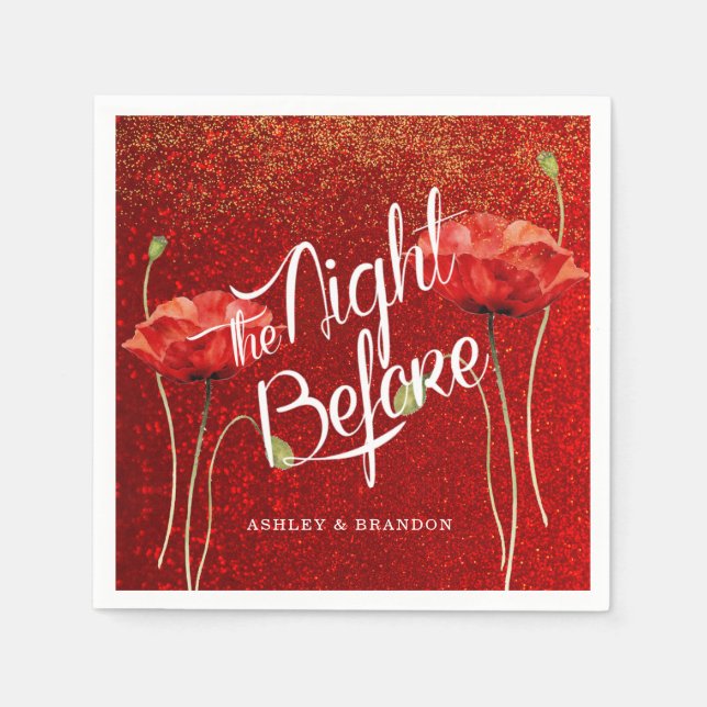 Serviette En Papier Serviettes Pailletées Élégantes La Nuit Avant (Devant)