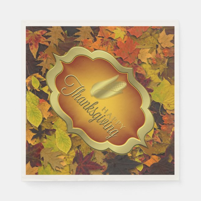 Serviette En Papier Serviettes - Papier - Bon thanksgiving automnal (Devant)