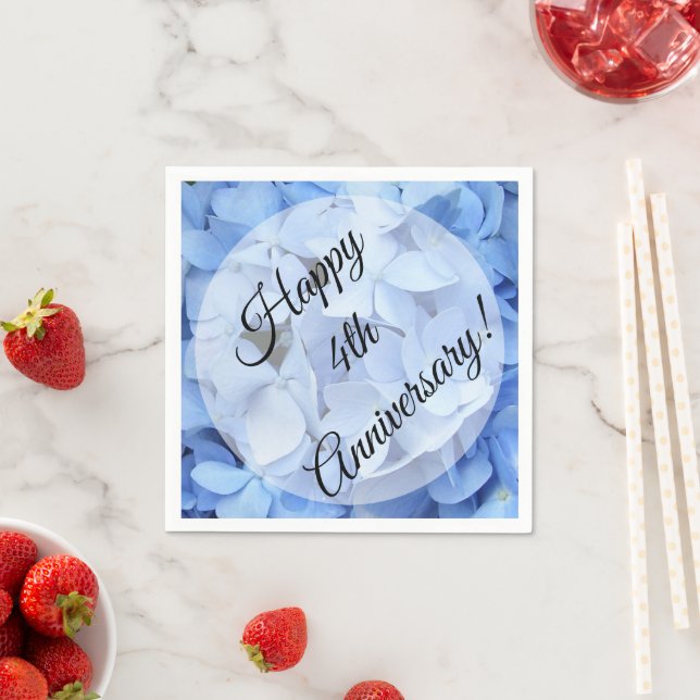 Serviette En Papier Serviettes - Papier - Hydrangea Bleu (En situation)