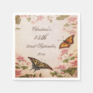 Serviette En Papier Serviettes Papillons & Fleur de Cerisier Vintage