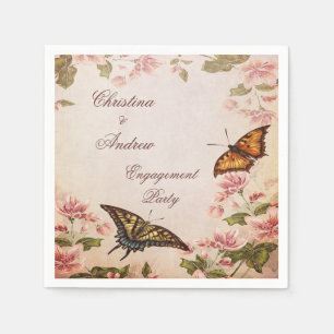 Serviette En Papier Serviettes Papillons & Fleur de Cerisier Vintage
