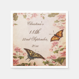 Serviette En Papier Serviettes Papillons & Fleur de Cerisier Vintage