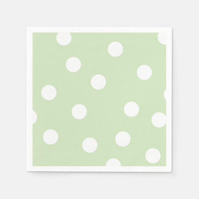 Serviette En Papier Serviettes Pastel Green Polka (Devant)