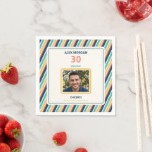 Serviettes personnalisées avec photo, Anniversaire