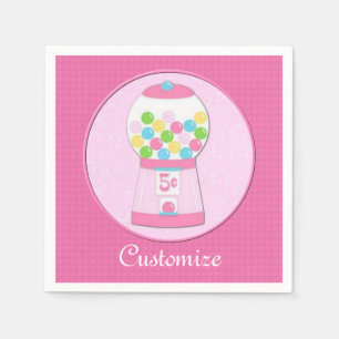 Serviette En Papier Serviettes personnalisées Bubblegum Machine rose