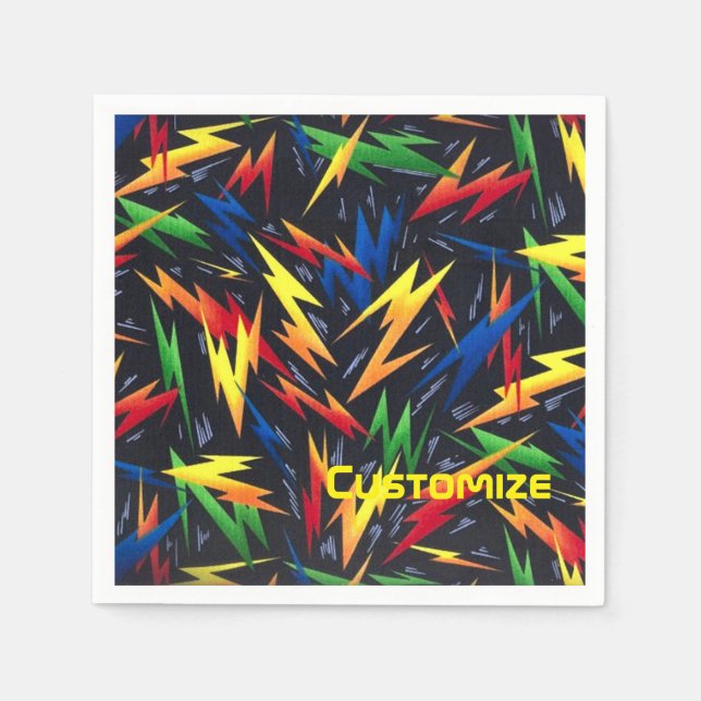 Serviette En Papier Serviettes personnalisées De Boulons D'Éclair Colo (Devant)