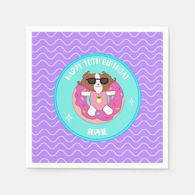 Serviette En Papier Serviettes personnalisées de la partie de la pisci (Devant)