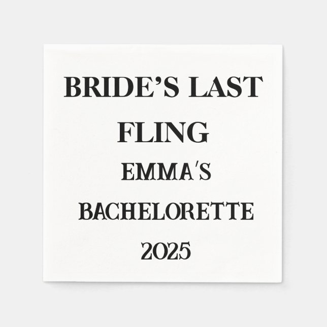 Serviette En Papier Serviettes personnalisées dernier flirt de la mari (Devant)
