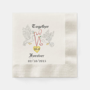 Serviette En Papier Serviettes personnalisées Doves d'amour