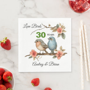 Serviette En Papier Serviettes personnalisées du 30e anniversaire