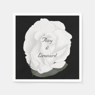 Serviette En Papier Serviettes personnalisées en fleurs blanches
