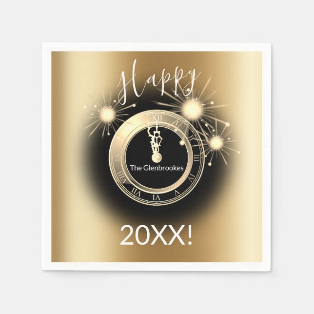 Serviette En Papier Serviettes personnalisées en papier du Nouvel An (Devant)