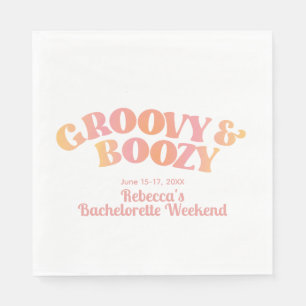 Serviette En Papier Serviettes personnalisées Groovy et Boozy Rose pêc