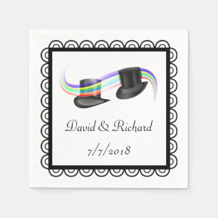 Serviette En Papier Serviettes personnalisées Mariage Gay Smoking Chap