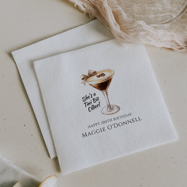 Serviette En Papier Serviettes personnalisées Martini 100e anniversair (Créateur téléchargé)