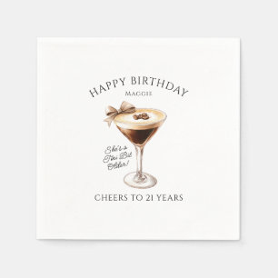 Serviette En Papier Serviettes personnalisées Martini 21e anniversaire