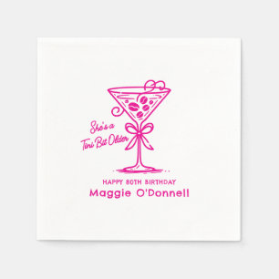 Serviette En Papier Serviettes personnalisées Martini 80e anniversaire