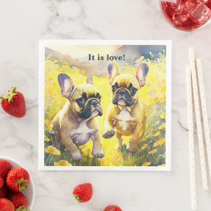 Serviette En Papier Serviettes personnalisées pour chiots Bouledogue F